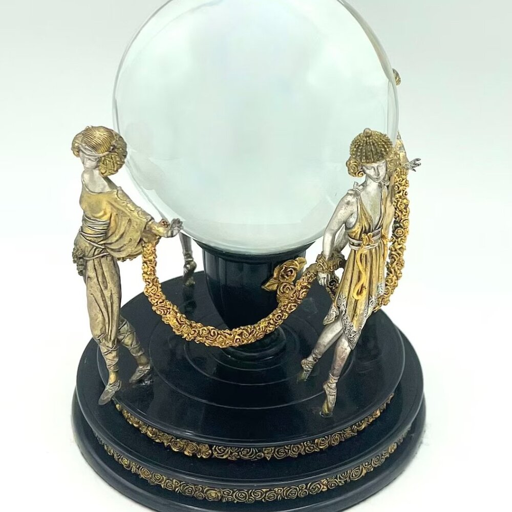 "House Of Erté Limited Edition Crystal Ball Objet  Art Deco